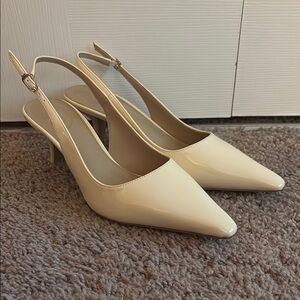 NEW Sam Edelman ivory Bianca Kitten Heel Slingbacks
